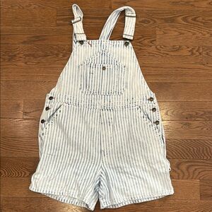 Faherty Topsoal Striped Denim Overalls
